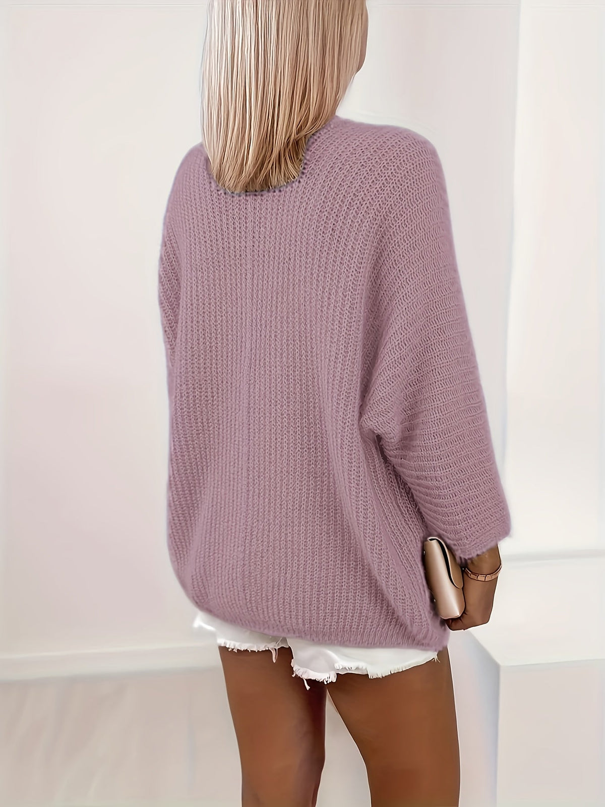 Nathalie - Cardigan Élégant Oversize Grosse Maille