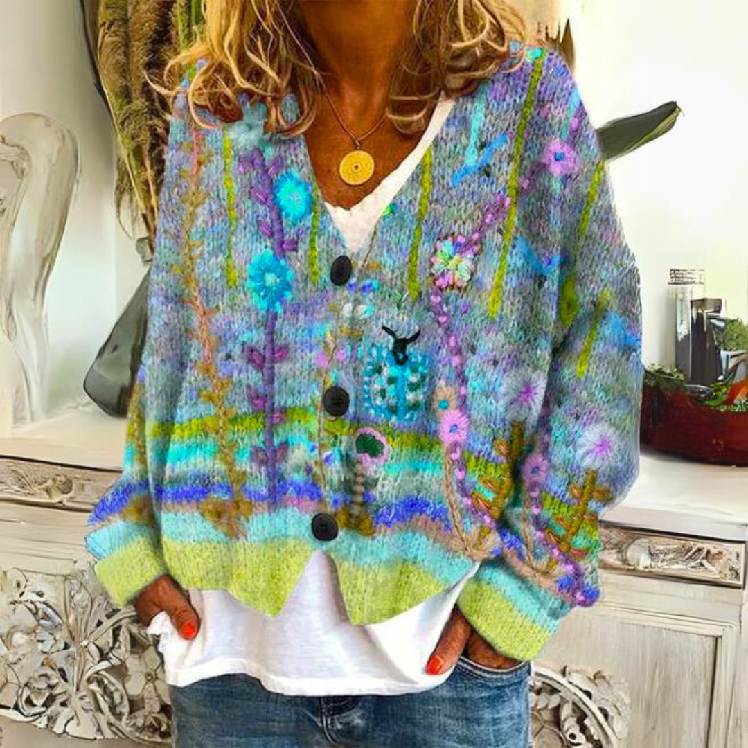 Priya - Gilet Élégant Fleuri Brodé