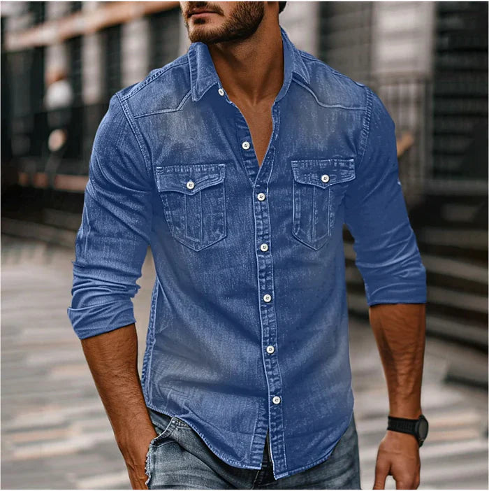 Ricardo - Chemise Denim Stylée Homme