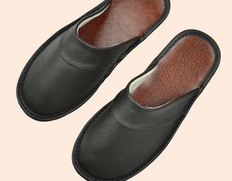 Tomas - Chaussons Cuir Confortables Homme