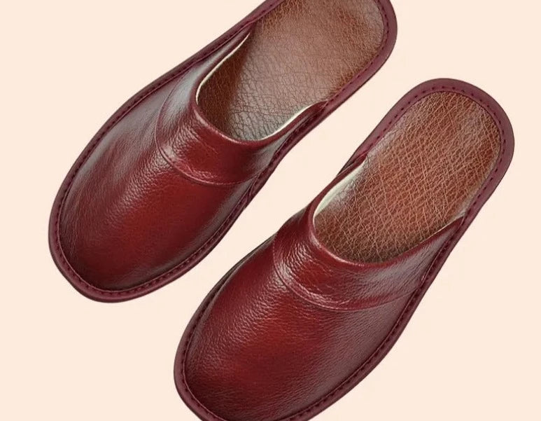Tomas - Chaussons Cuir Confortables Homme