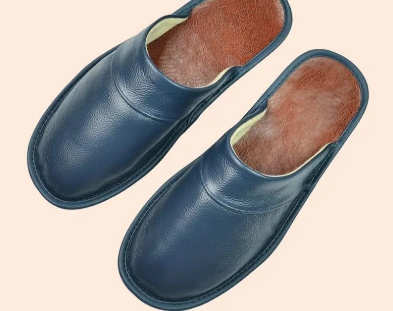 Tomas - Chaussons Cuir Confortables Homme