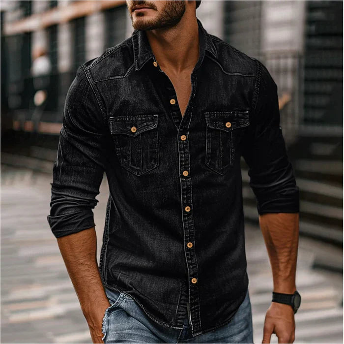 Ricardo - Chemise Denim Stylée Homme