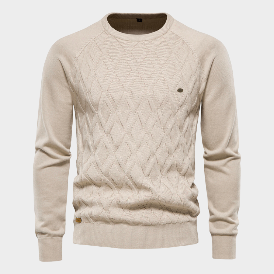 Julien - Pull Classique Col Rond Losange