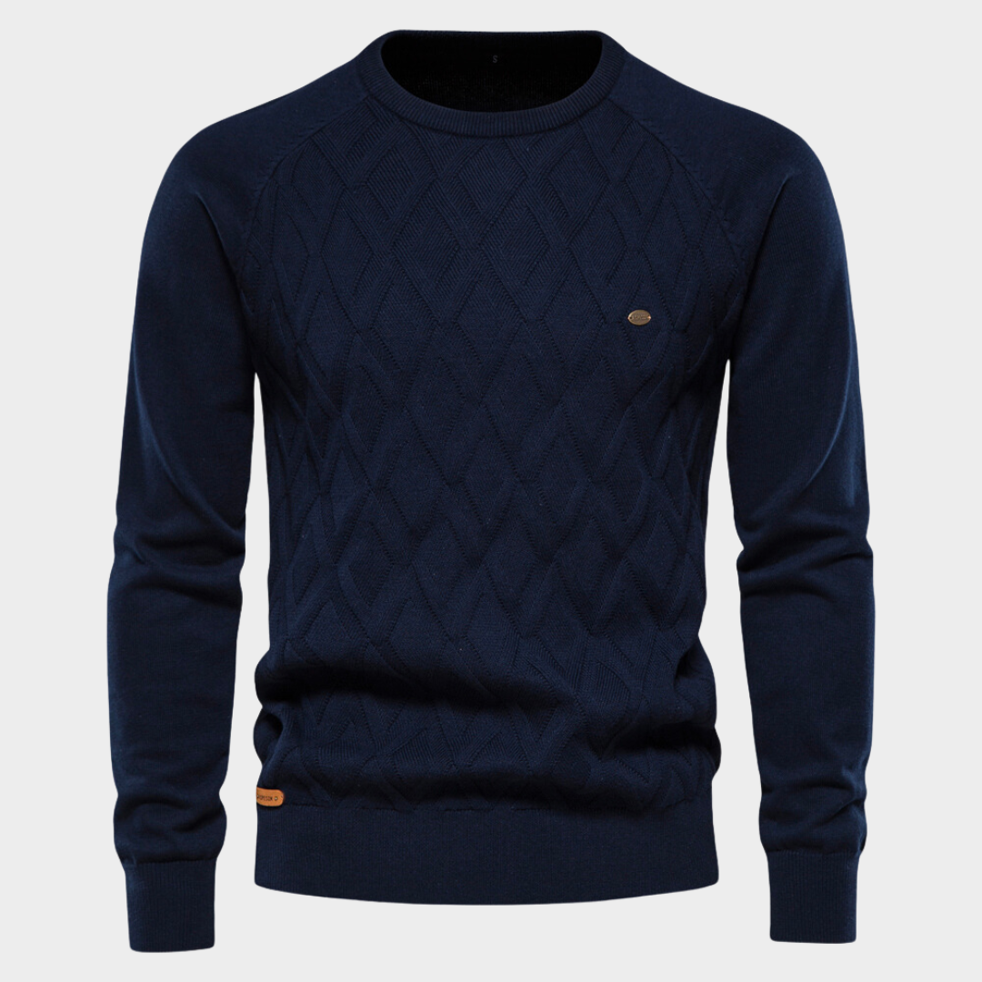Julien - Pull Classique Col Rond Losange