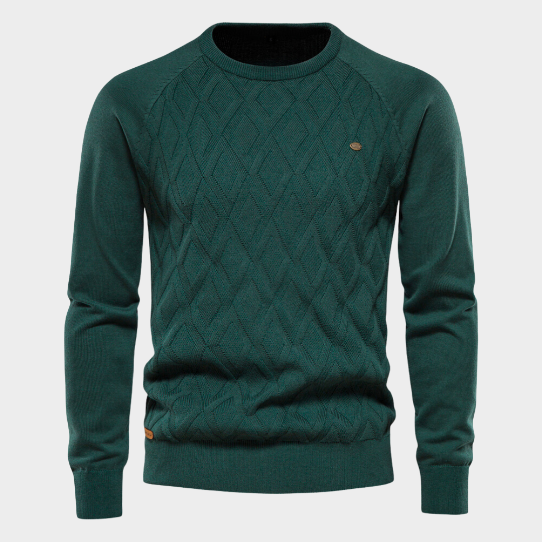 Julien - Pull Classique Col Rond Losange