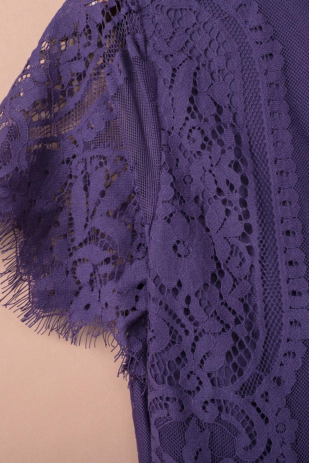 Adèle - Robe maxi en dentelle - Col V, Femme