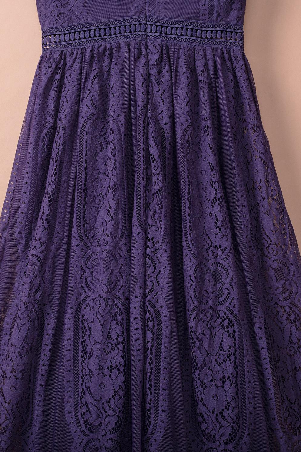 Adèle - Robe maxi en dentelle - Col V, Femme