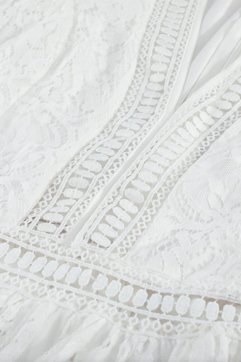Adèle - Robe maxi en dentelle - Col V, Femme