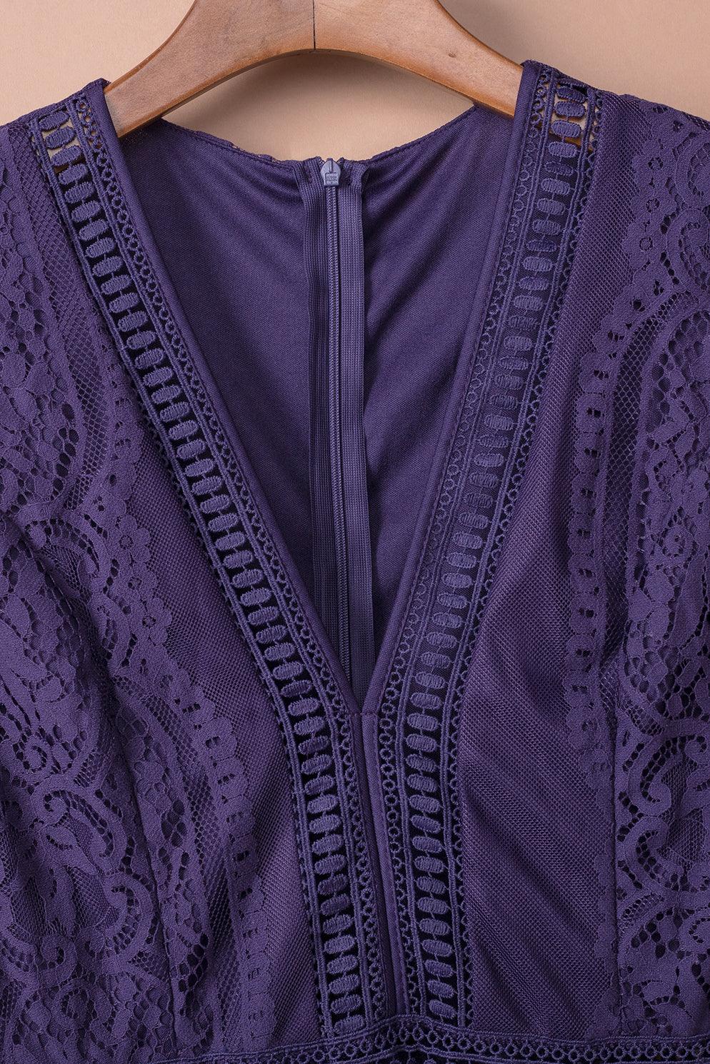 Adèle - Robe maxi en dentelle - Col V, Femme