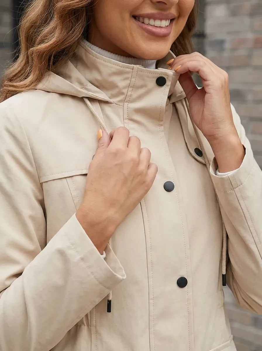 Florence - Parka Élégante Zippée à Capuche