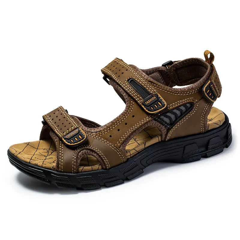 Bruno - Sandales Cuir Confortables Homme