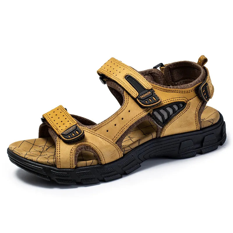 Bruno - Sandales Cuir Confortables Homme