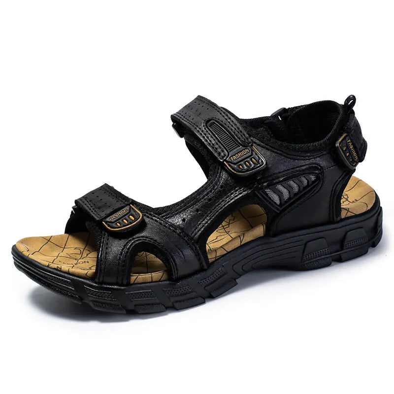 Bruno - Sandales Cuir Confortables Homme