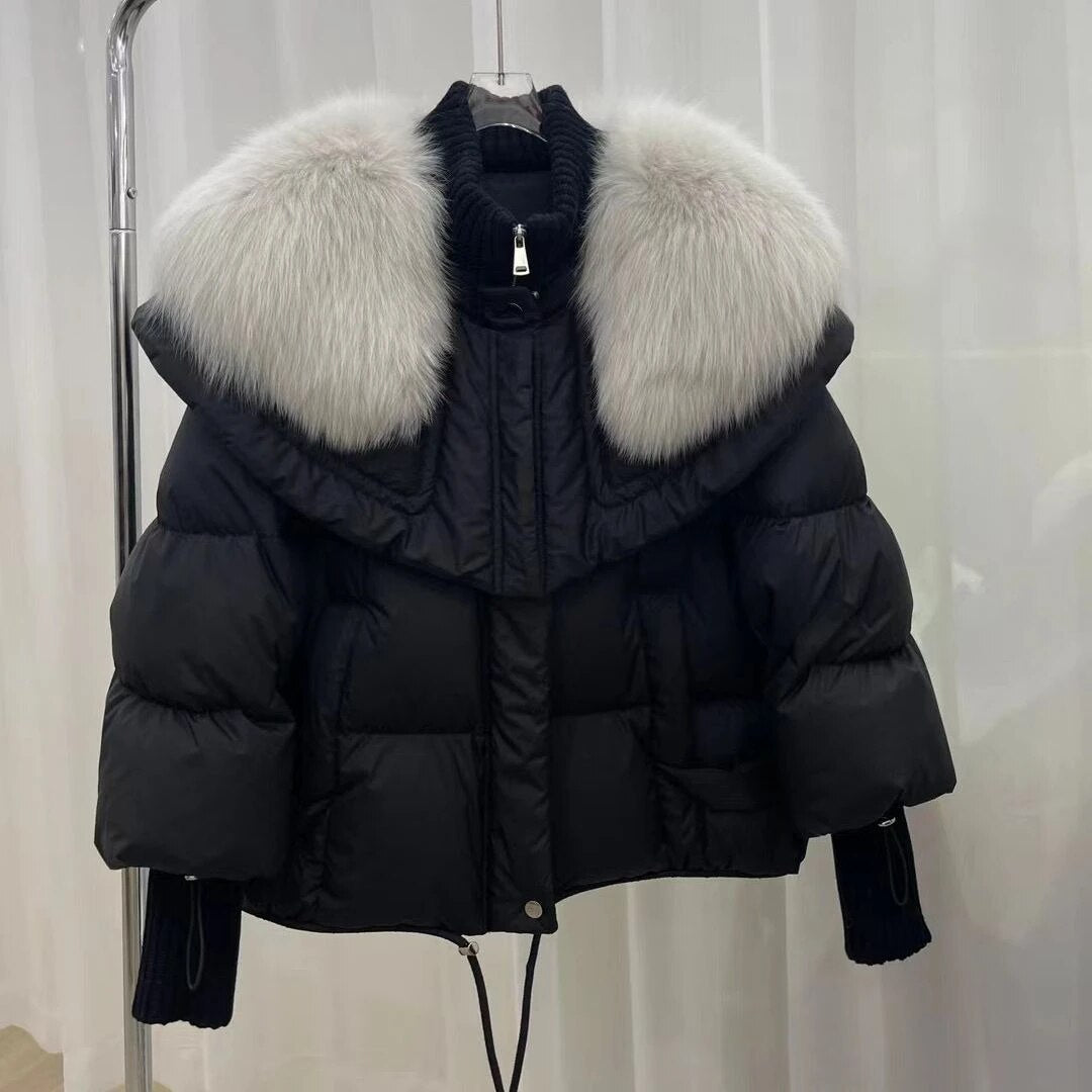 Chloé - Doudoune Chic Courte Col Fourré