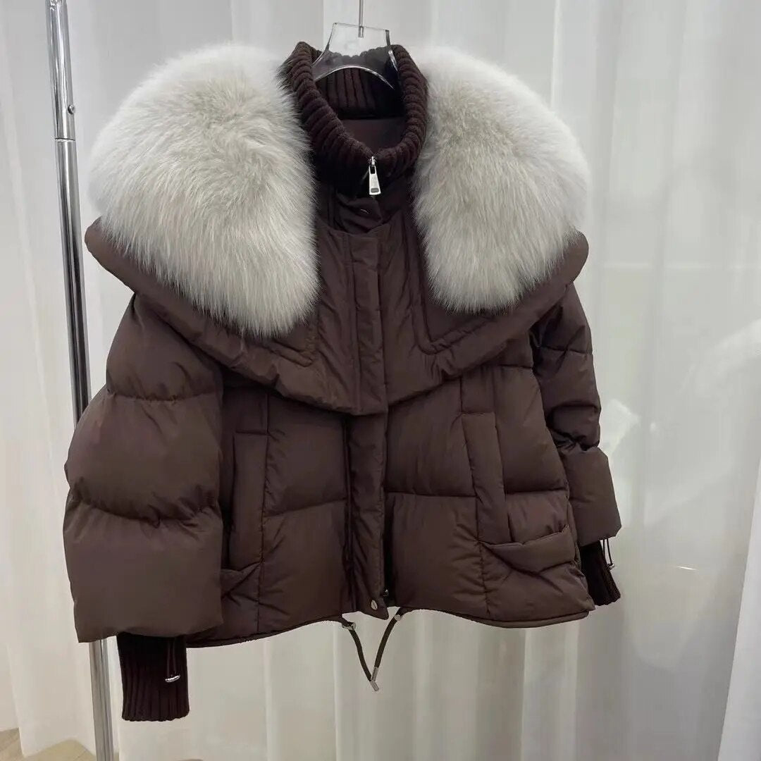 Chloé - Doudoune Chic Courte Col Fourré