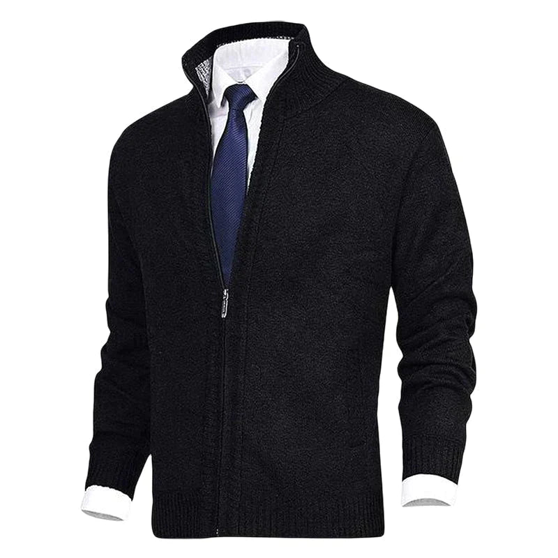 Philippe - Cardigan Élégant Zippé Col Montant