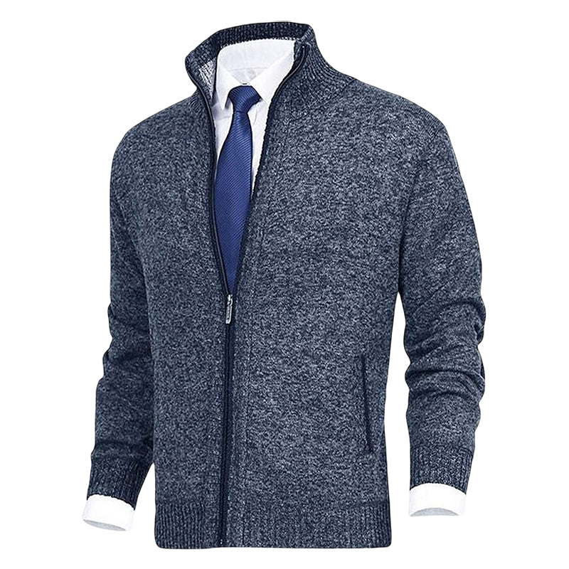 Philippe - Cardigan Élégant Zippé Col Montant