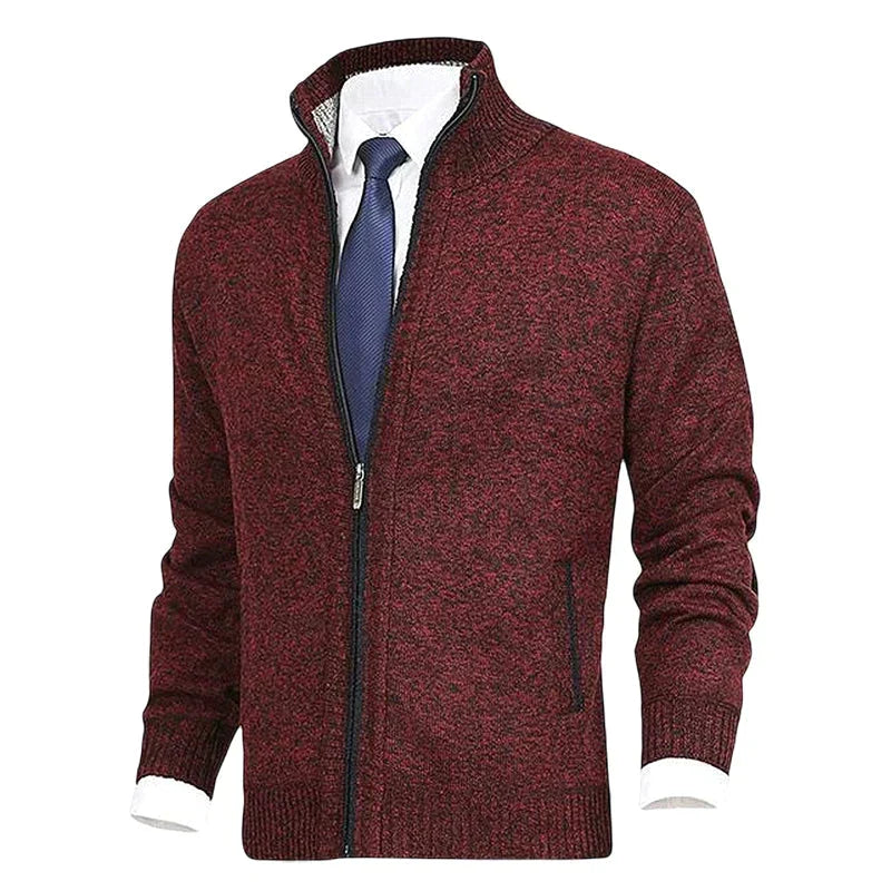 Philippe - Cardigan Élégant Zippé Col Montant