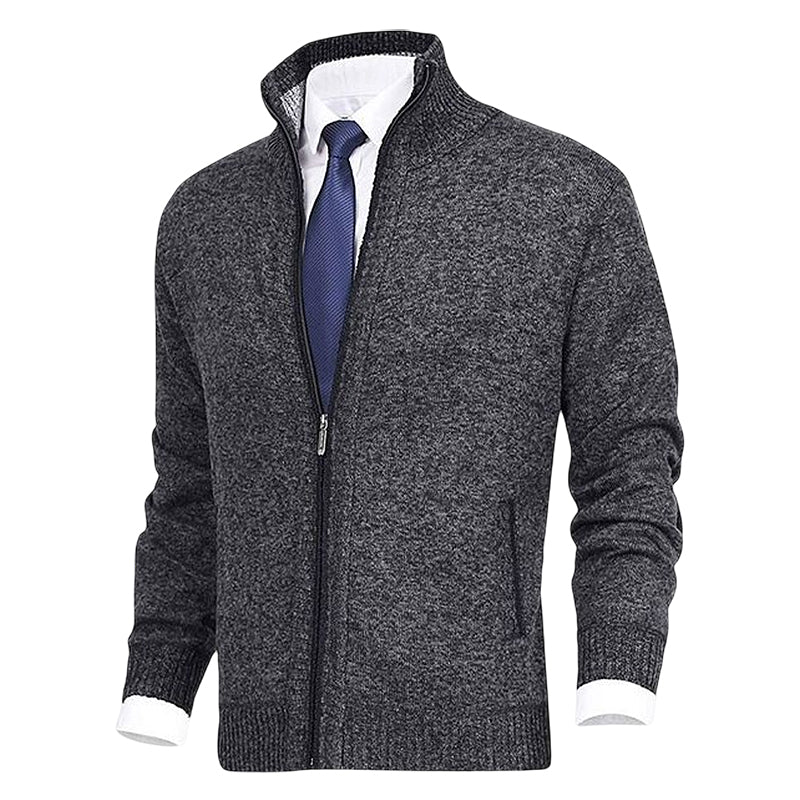Philippe - Cardigan Élégant Zippé Col Montant