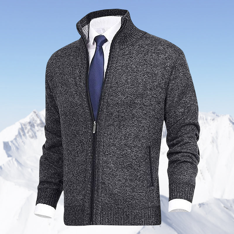 Philippe - Cardigan Élégant Zippé Col Montant
