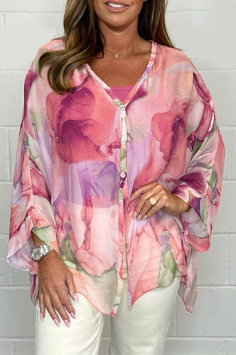 Chemise Femme Imprimée Manches Longues Oversize - Danielle