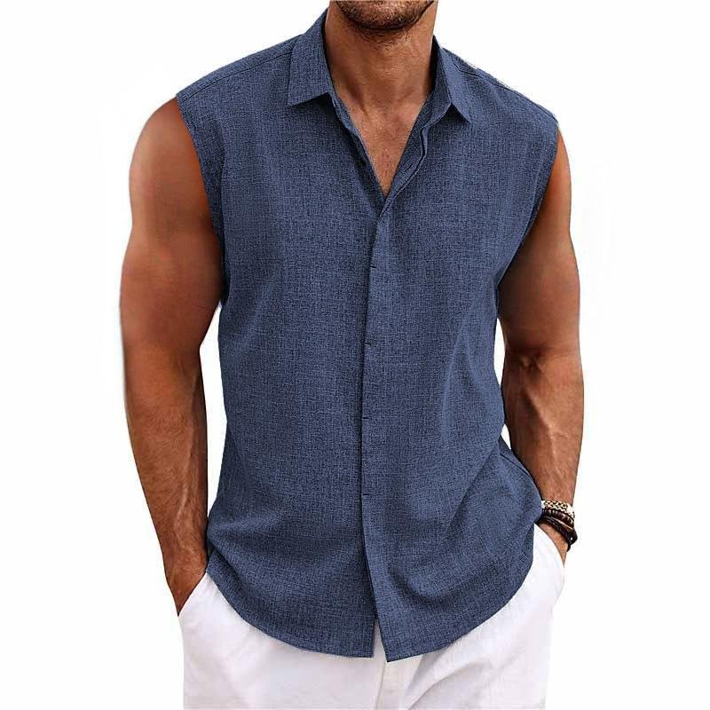 Thierry - Débardeur Chemise Lin Léger Homme