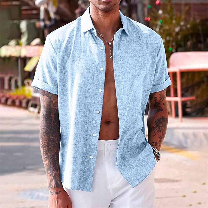Pascal - Chemise Homme en Lin Manches Courtes