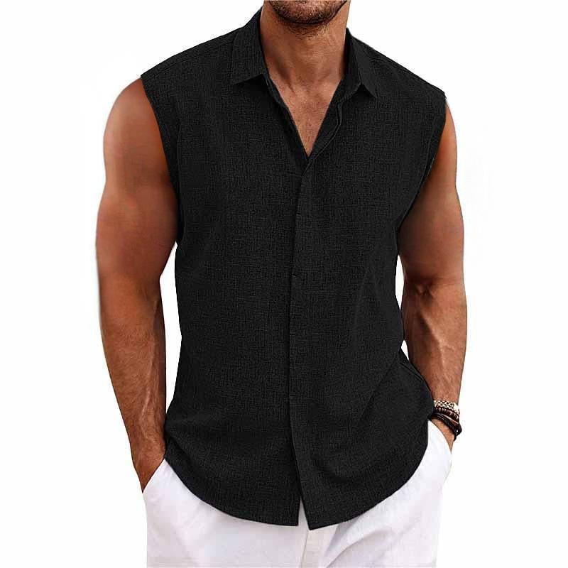 Thierry - Débardeur Chemise Lin Léger Homme