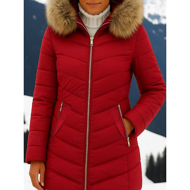 Caroline - Parka Élégante Matelassée à Capuche