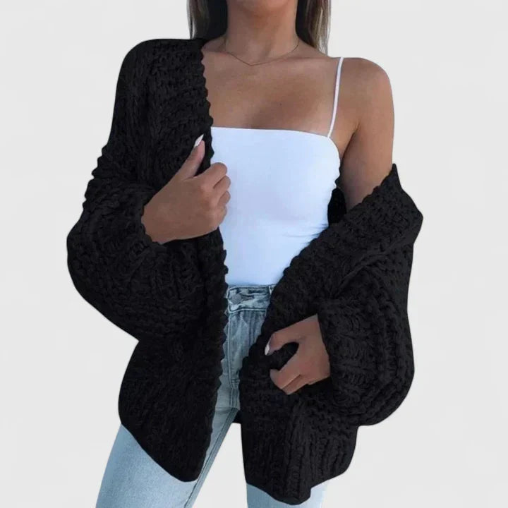 Sandrine - Cardigan Élégant Oversize Grosse Maille
