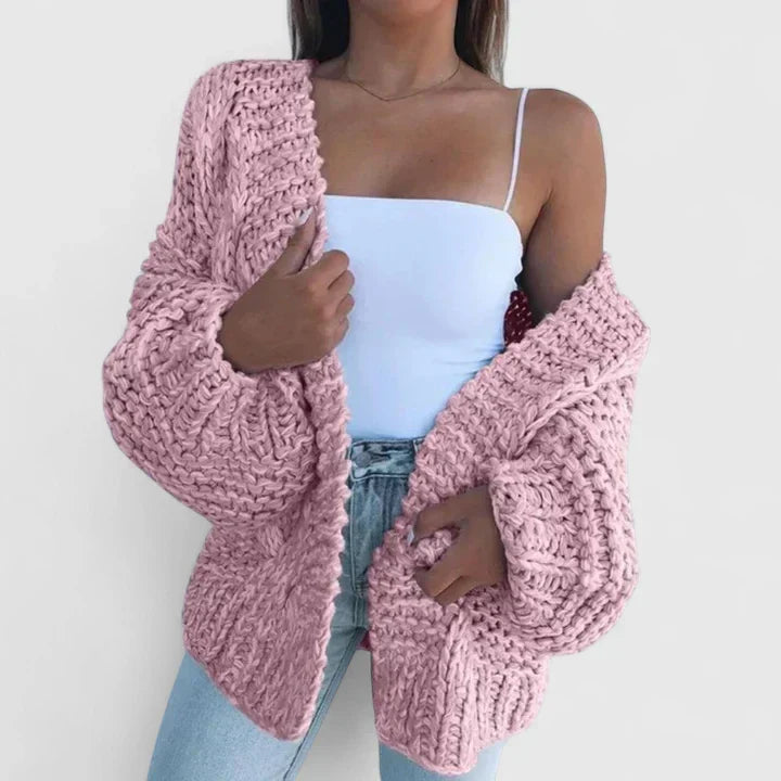Sandrine - Cardigan Élégant Oversize Grosse Maille