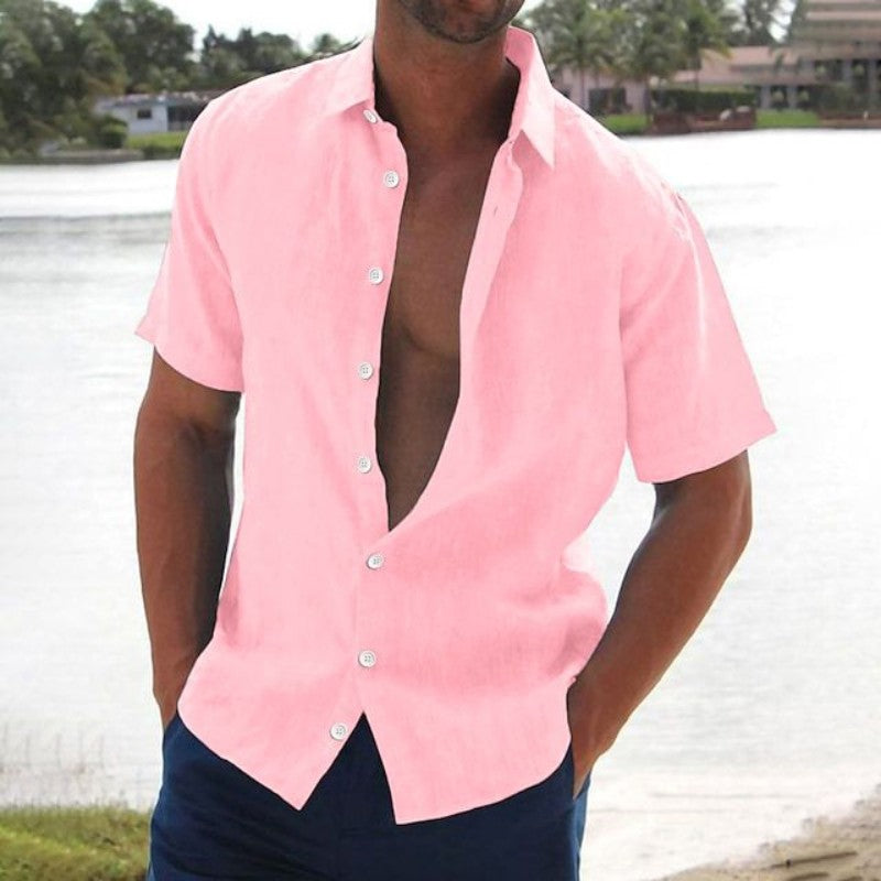 Lucas - Chemise en Lin Manches Courtes Homme