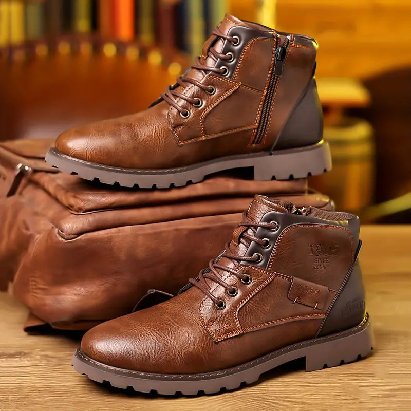 Tom - Bottines Cuir Zippées Homme