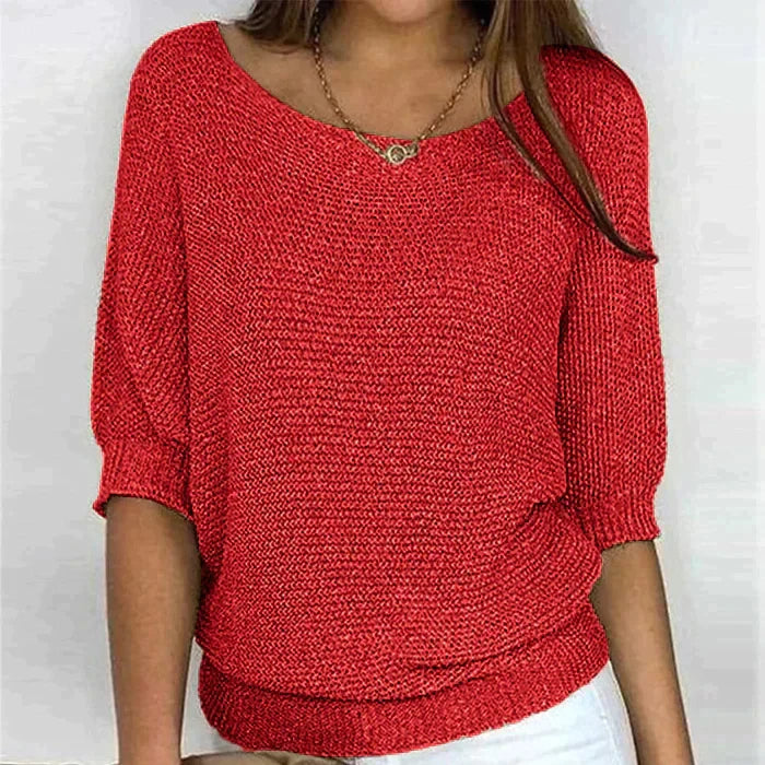 Céline - Pull Flatteur Col Bateau Maille