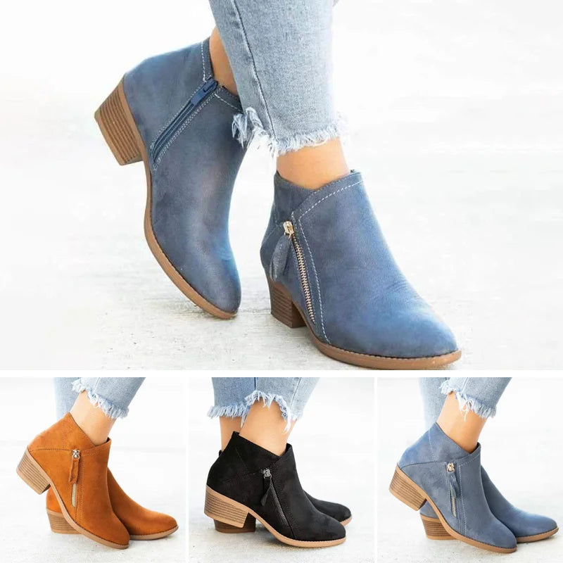 Marina - Bottines Daim Casual Femme