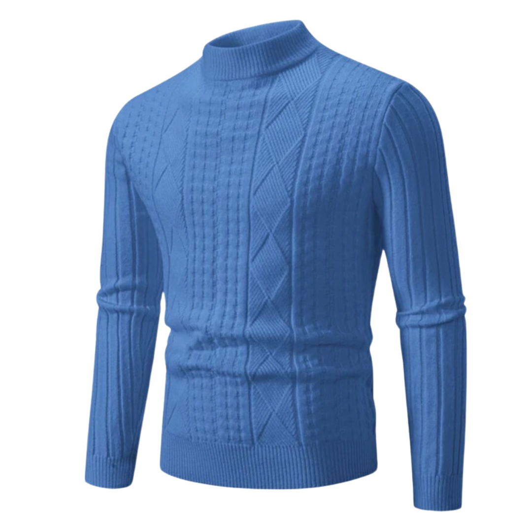 Thierry - Pull Classique Torsadé Col Roulé