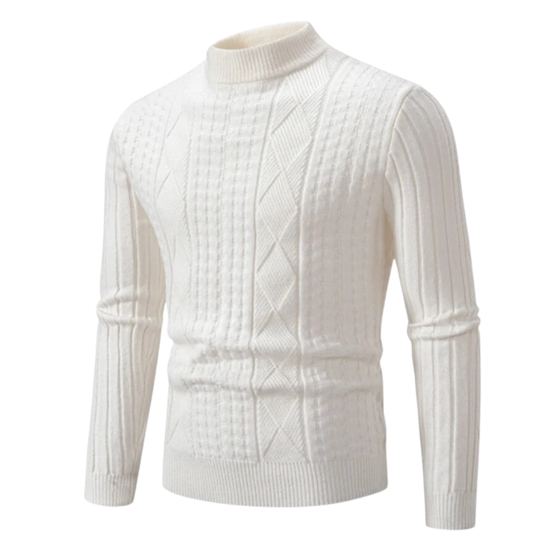 Thierry - Pull Classique Torsadé Col Roulé