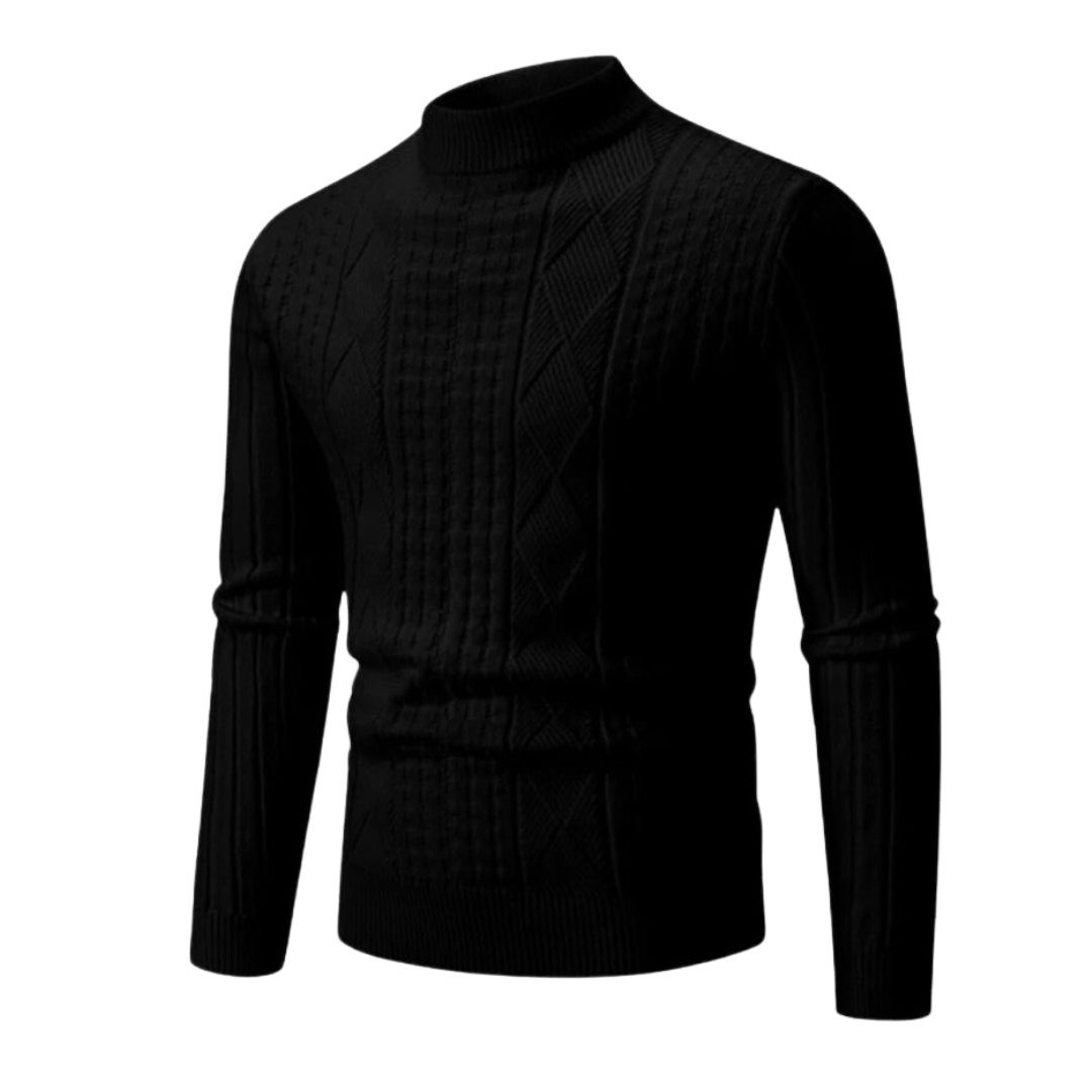 Thierry - Pull Classique Torsadé Col Roulé
