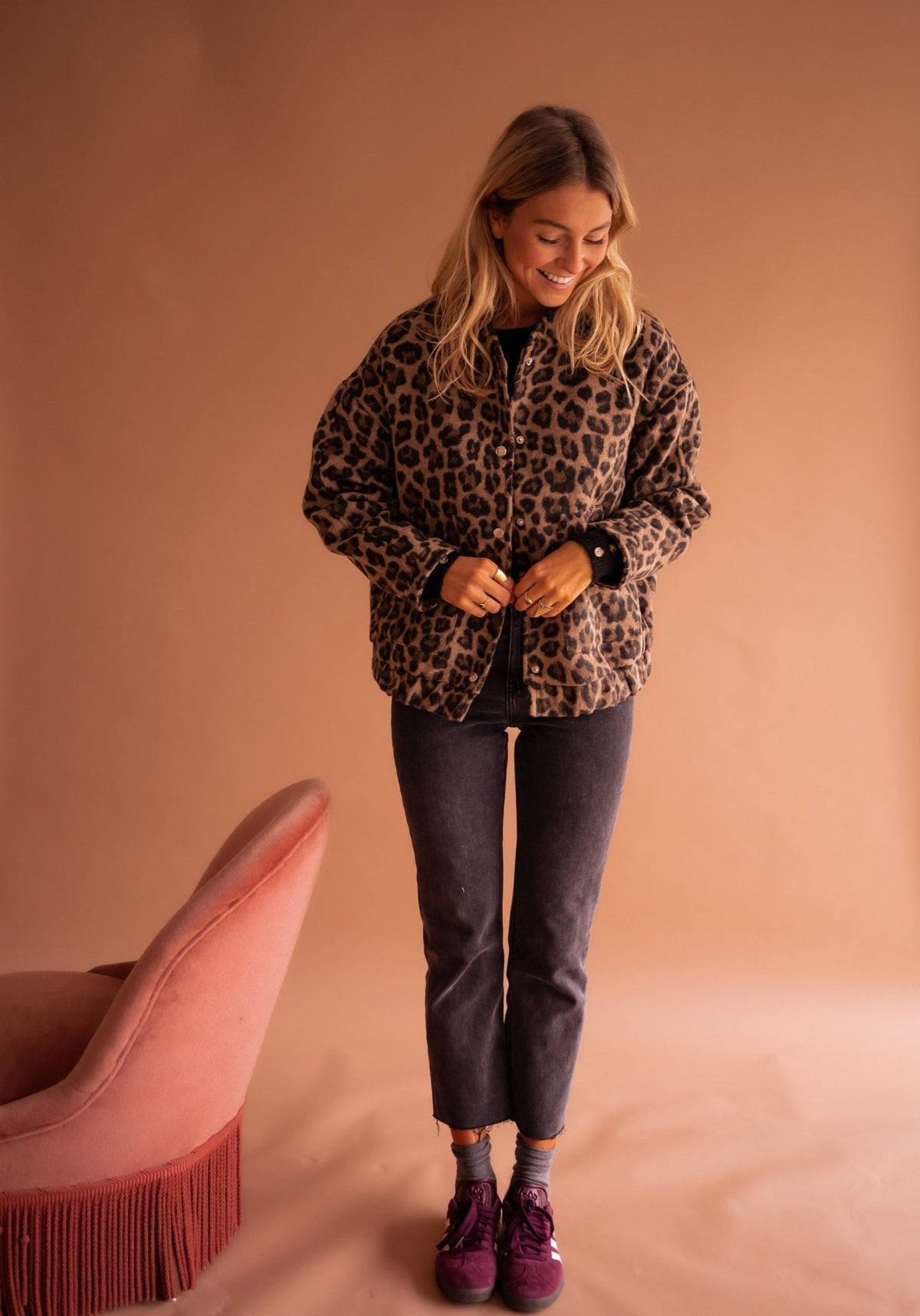 Élodie | Veste Stylée Courte Léopard
