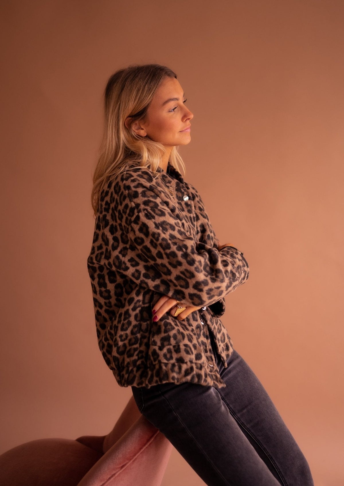 Élodie | Veste Stylée Courte Léopard
