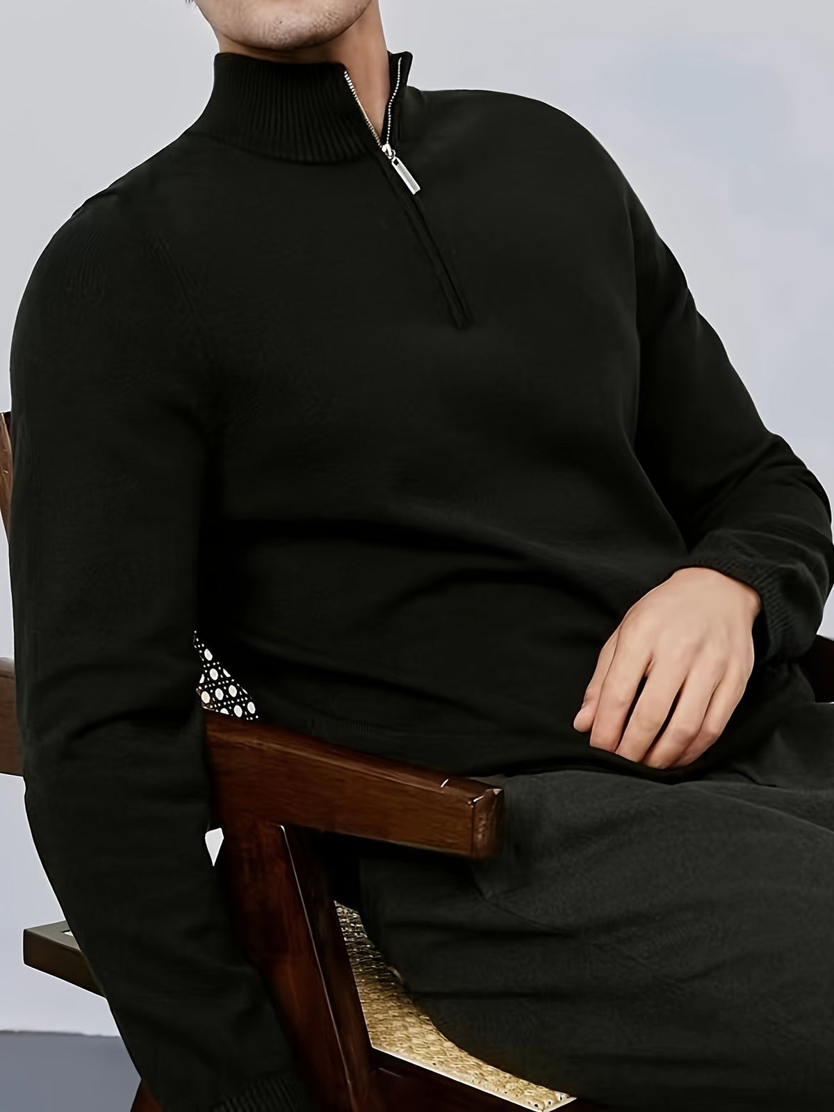 Marc - Pull Élégant Col Montant Zippé