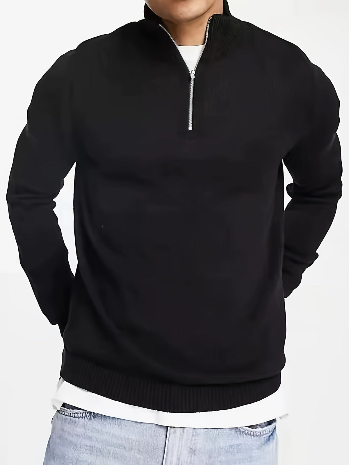 Marc - Pull Élégant Col Montant Zippé