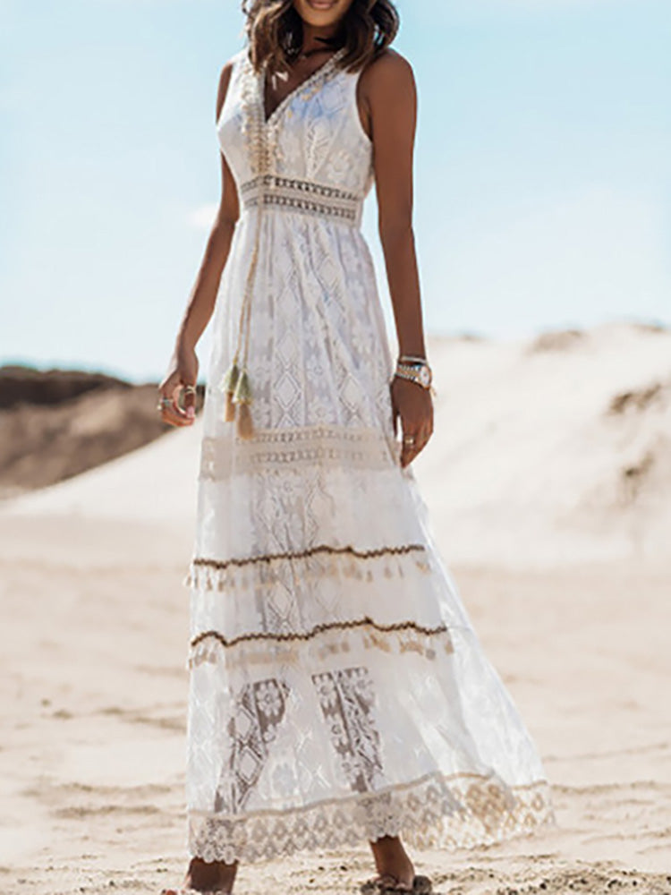 Alizée - Robe maxi bohème - Tissu léger, Imprimé ludique - Femme