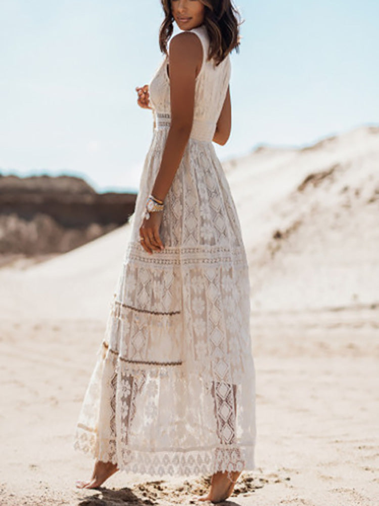 Alizée - Robe maxi bohème - Tissu léger, Imprimé ludique - Femme