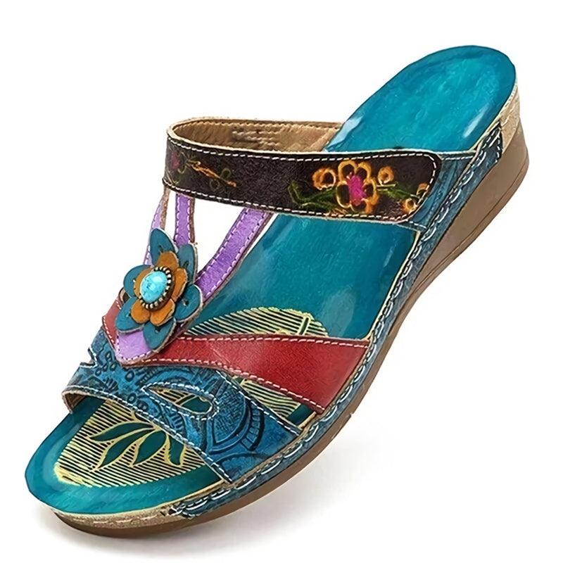 Caroline - Sandales orthopédiques - Motif floral, Femme