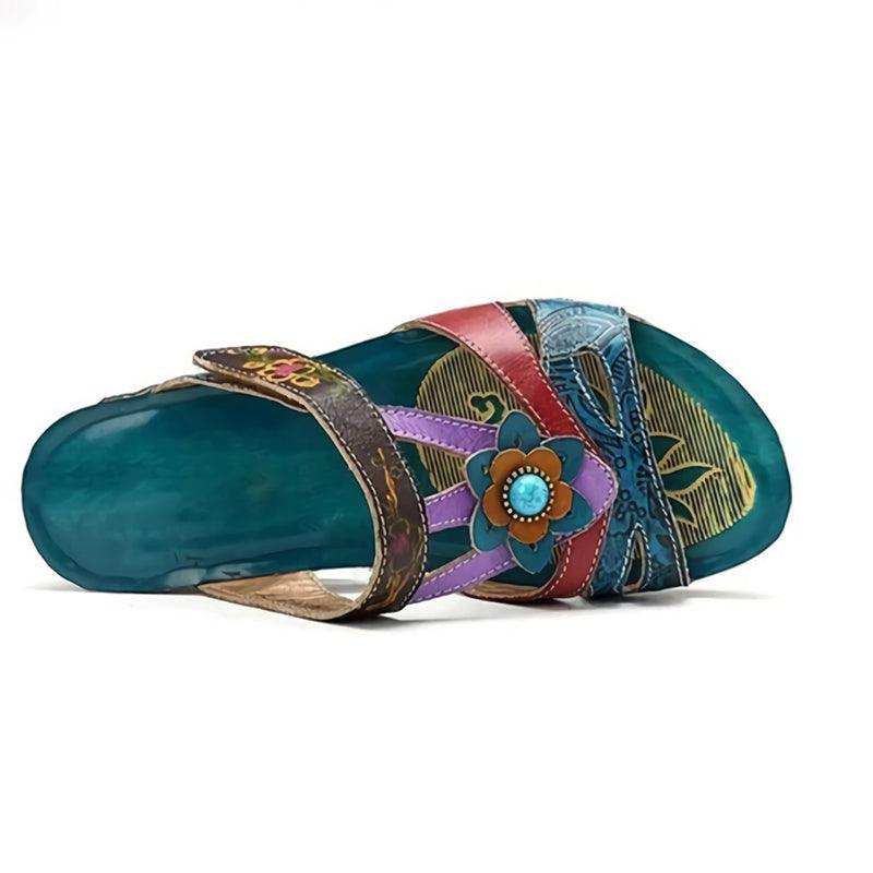 Caroline - Sandales orthopédiques - Motif floral, Femme