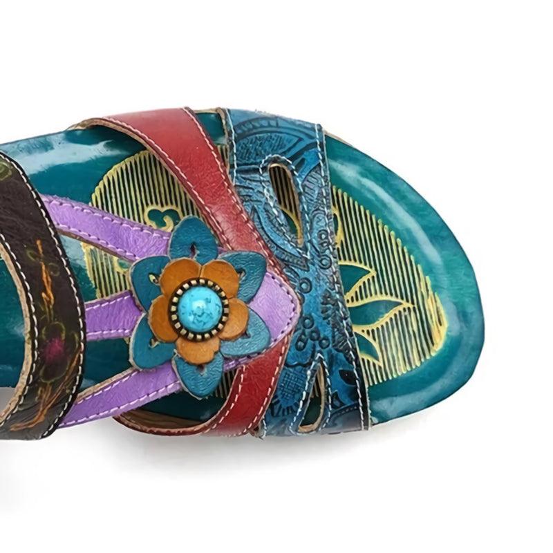 Caroline - Sandales orthopédiques - Motif floral, Femme
