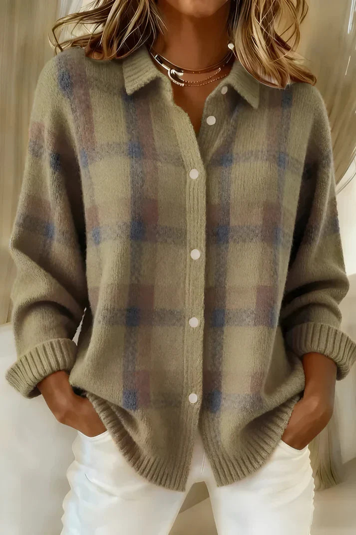 Camille - Cardigan Élégant Imprimé Boutonné