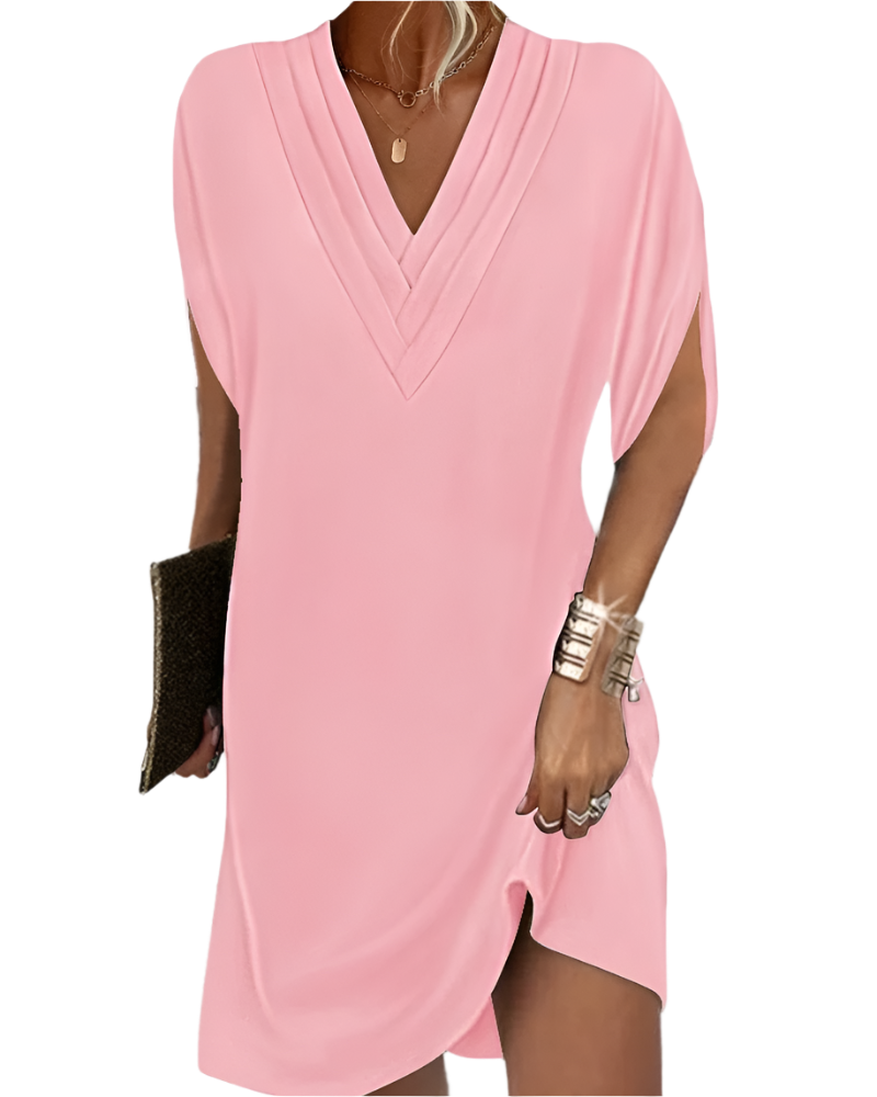 Marianne - Robe col V - Flatteuse, Coton doux - Femme